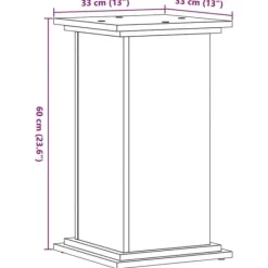 Outlet Plantestativ i konstrueret træ – Stabilt og slidstærkt | Størrelse: 33x33x60 cm | Farve: Egetræslook Plantestativer