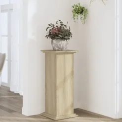 Clearance Plantestativ i konstrueret træ - Tidløst design | Størrelse: 33x33x80 cm | Farve: Sonoma-eg Plantestativer