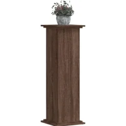 Sale Plantestativ i konstrueret træ - Stabil og moderne | Farve: Brun egetræsfarve | Størrelse: 33x33x100 cm Plantestativer