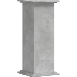 Plantestativer^Plantestativ i konstrueret træ - Slidstærkt og stilrent | Størrelse: 33x33x80 cm | Farve: Betongrå