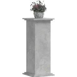 Plantestativer^Plantestativ i konstrueret træ - Slidstærkt og stilrent | Størrelse: 33x33x80 cm | Farve: Betongrå