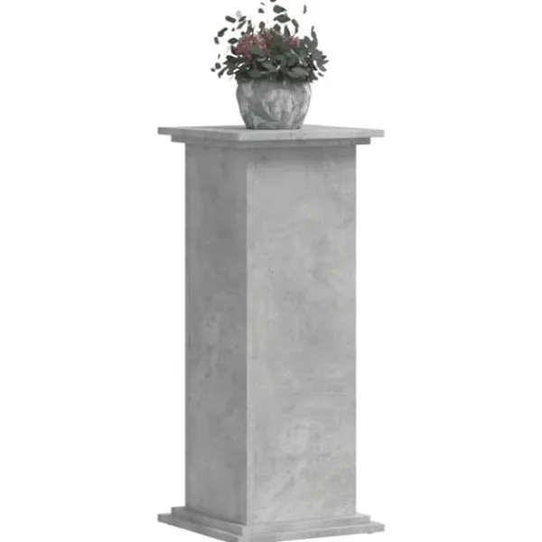 Plantestativer^Plantestativ i konstrueret træ - Slidstærkt og stilrent | Størrelse: 33x33x80 cm | Farve: Betongrå