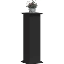 Sale Plantestativ i konstrueret træ - Slidstærkt og stabilt design | Størrelse: 33x33x100 cm | Farve: Sort Plantestativer