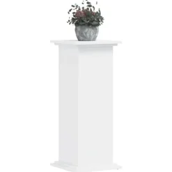 Plantestativer^Plantestativ i konstrueret træ - Minimalistisk design | Størrelse: 33x33x80 cm | Farve: Hvid