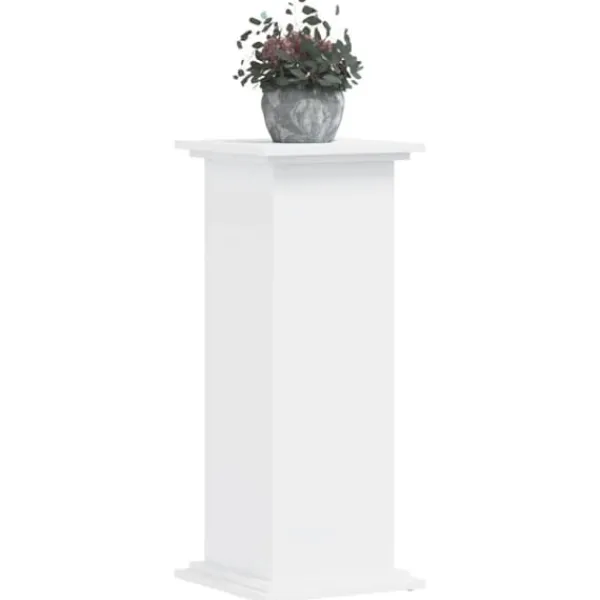 Plantestativer^Plantestativ i konstrueret træ - Minimalistisk design | Størrelse: 33x33x80 cm | Farve: Hvid