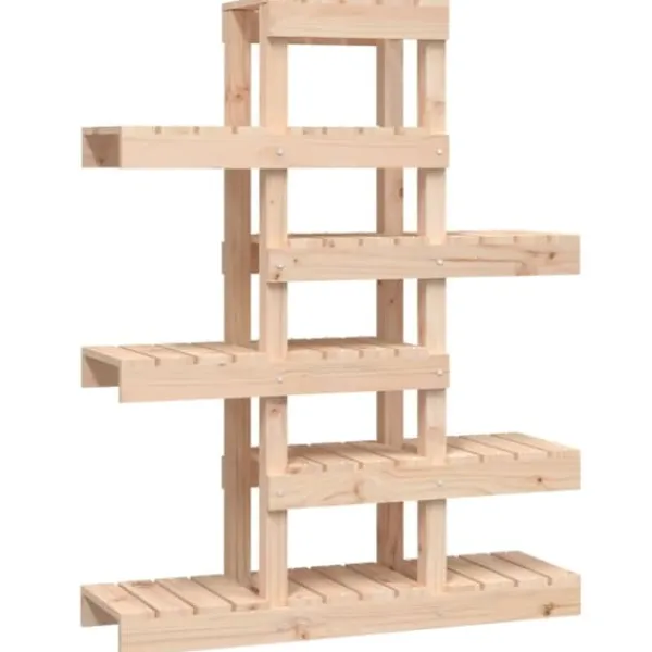 Plantestativer^Plantestativ i massivt fyrretræ - Elegant plantehylde | Størrelse: 85x25x109,5 cm