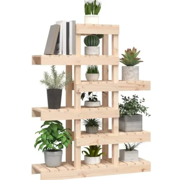Plantestativer^Plantestativ i massivt fyrretræ - Elegant plantehylde | Størrelse: 85x25x109,5 cm