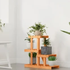 Best Plantestativ i massivt fyrretræ - Blomsterstativ | Størrelse: 58x25x51 cm Plantestativer