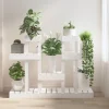 Sale Plantestativ i massivt fyrretræ - Hylder til blomster og planter | Størrelse: 104,5x25x77,5 cm | Farve: Hvid Plantestativer