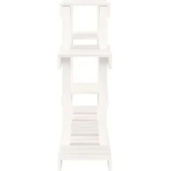 Sale Plantestativ i massivt fyrretræ - Hylder til blomster og planter | Størrelse: 104,5x25x77,5 cm | Farve: Hvid Plantestativer
