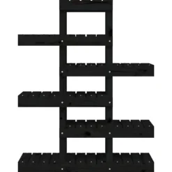 Plantestativer^Plantestativ i massivt fyrretræ - Elegant planteramme | Mål: 85x25x109,5 cm | Farve: Sort