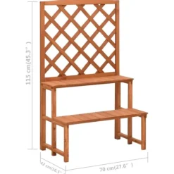 Hot Plantestativ med espalier i massivt grantræ | Størrelse: 70x42x115 cm Plantestativer