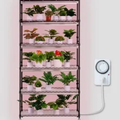 Sale Plantestativ med vækstlys 6 etager, 180W, 70,9, indendørs plantedyrkningshylde, justerbar højde, moderne design. Kit Til Plante- & Urtedyrkning