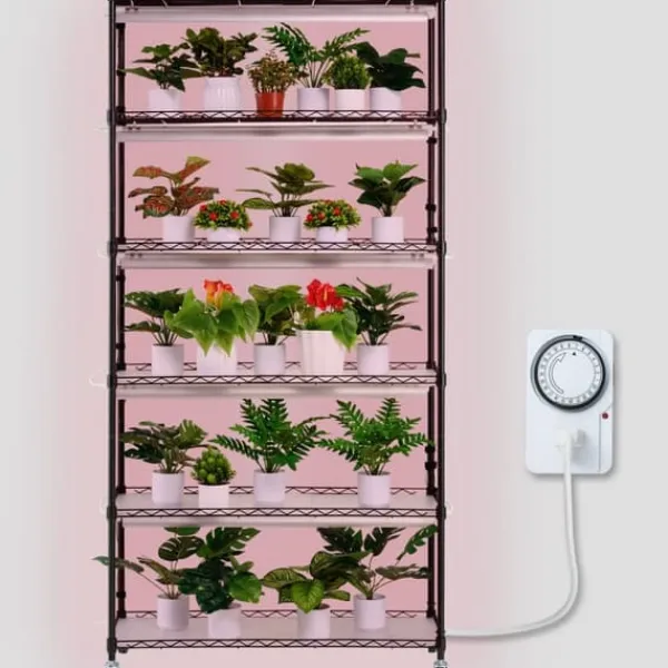 Sale Plantestativ med vækstlys 6 etager, 180W, 70,9, indendørs plantedyrkningshylde, justerbar højde, moderne design. Kit Til Plante- & Urtedyrkning