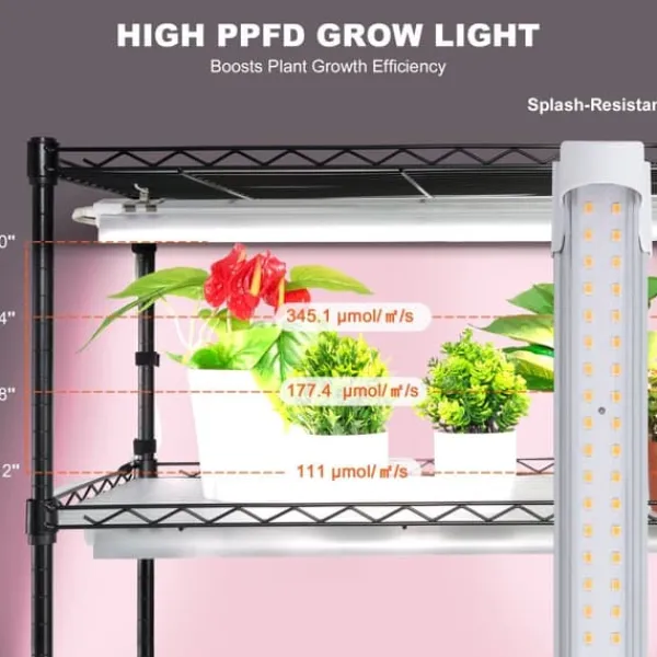 Sale Plantestativ med vækstlys 6 etager, 180W, 70,9, indendørs plantedyrkningshylde, justerbar højde, moderne design. Kit Til Plante- & Urtedyrkning