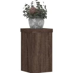 Outlet Plantestativ sæt 2 stk. i konstrueret træ - Slidstærk | Farve: Brun eg | Størrelse: 10x10x18 cm Plantestativer