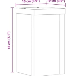 Outlet Plantestativ sæt 2 stk. i konstrueret træ - Slidstærk | Farve: Brun eg | Størrelse: 10x10x18 cm Plantestativer