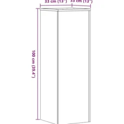 Plantestativer^Plantestativ til indendørs brug - Stabilt trælook | Størrelse: 33x33x100 cm