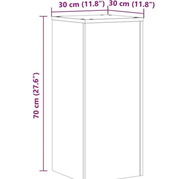 Plantestativer^Plantestativer 2 stk. - Antikt træ, stabil og slidstærk | Størrelse: 30x30x70 cm