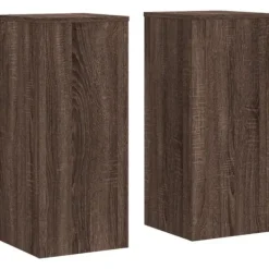Plantestativer 2 stk. - Konstrueret træ | Farve: Brunt eg | Størrelse: 30x30x70 cm Plantestativer