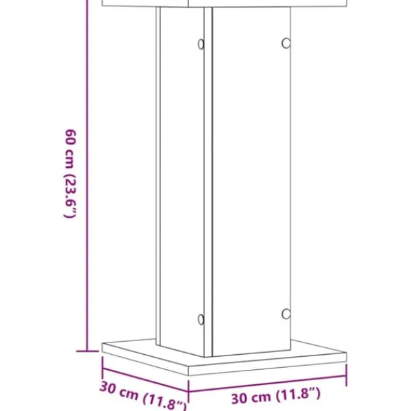 New Plantestativer 2 stk. - Slidstærkt konstrueret træ | Farve: Sort | Størrelse: 30x30x60 cm Plantestativer