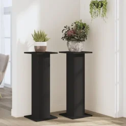 Outlet Plantestativer 2 stk. - Slidstærke træstativer til planter | Farve: Sort | Størrelse: 30x30x80 cm Plantestativer