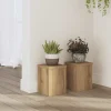 Plantestativer 2 stk. - Slidstærkt konstrueret træ | Størrelse: 15x15x20 cm | Farve: Egetræsfarvet Plantestativer