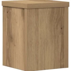 Plantestativer 2 stk. - Slidstærkt konstrueret træ | Størrelse: 15x15x20 cm | Farve: Egetræsfarvet Plantestativer