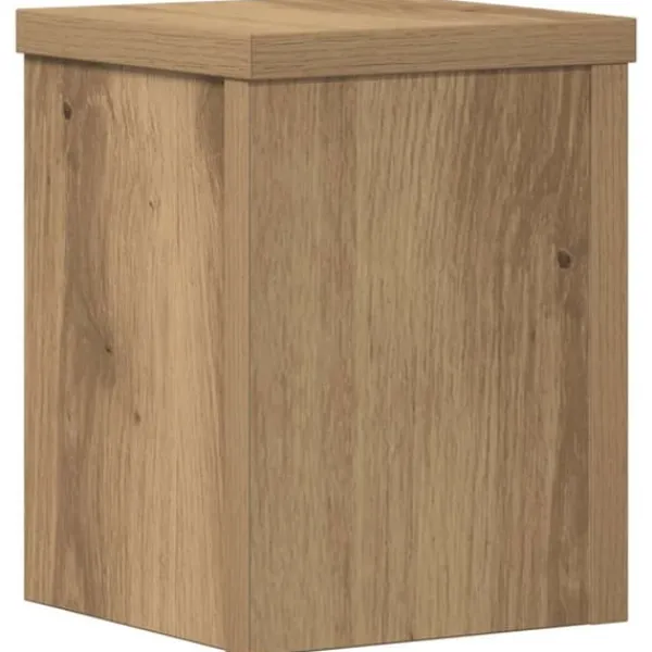 Plantestativer 2 stk. - Slidstærkt konstrueret træ | Størrelse: 15x15x20 cm | Farve: Egetræsfarvet Plantestativer