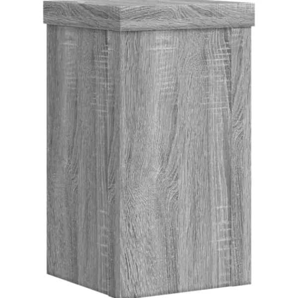 Clearance Plantestativer 2 stk. - Slidstærkt trædesign | Farve: Grå sonoma-eg | Størrelse: 10x10x18 cm Plantestativer