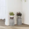 Plantestativer^Plantestativer 2 stk. - Slidstærkt konstrueret træ | Farve: Betongrå | Størrelse: 10x10x18 cm