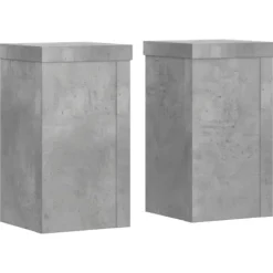 Plantestativer^Plantestativer 2 stk. - Slidstærkt konstrueret træ | Farve: Betongrå | Størrelse: 10x10x18 cm