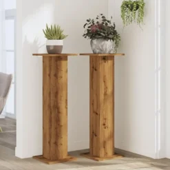 Plantestativer^Plantestativer 2 stk. - Stabilt konstrueret træ | Størrelse: 30x30x95 cm | Farve: Egetræsfarve