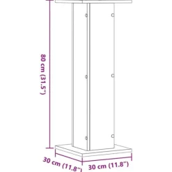 Plantestativer^Plantestativer 2 stk. - Stabilt trædesign | Størrelse: 30x30x80 cm | Farve: Betongrå