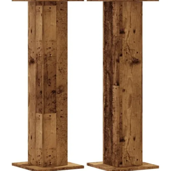 Plantestativer^Plantestativer 2 stk. - Stabilt konstrueret træ | Størrelse: 30x30x95 cm | Farve: Antik træ