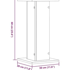 Plantestativer^Plantestativer 2 stk. - Stabilt konstrueret træ | Farve: Grå sonoma-eg | Størrelse: 30x30x60 cm