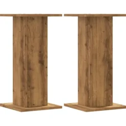 Plantestativer^Plantestativer 2 stk. - Stabilt trædesign | Farve: Egetræsfarve | Størrelse: 30x30x60 cm