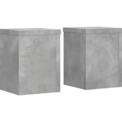 Plantestativer^Plantestativer 2 stk. - Stabilt træ design til planter | Størrelse: 15x15x20 cm | Farve: Betongrå