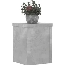 Plantestativer^Plantestativer 2 stk. - Stabilt træ design til planter | Størrelse: 15x15x20 cm | Farve: Betongrå