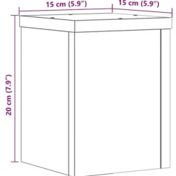 Plantestativer^Plantestativer 2 stk. - Stabilt træ design til planter | Størrelse: 15x15x20 cm | Farve: Betongrå