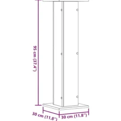 Plantestativer^Plantestativer 2 stk. - Stabilt konstrueret træ | Farve: Grå Sonoma-eg | Størrelse: 30x30x95 cm