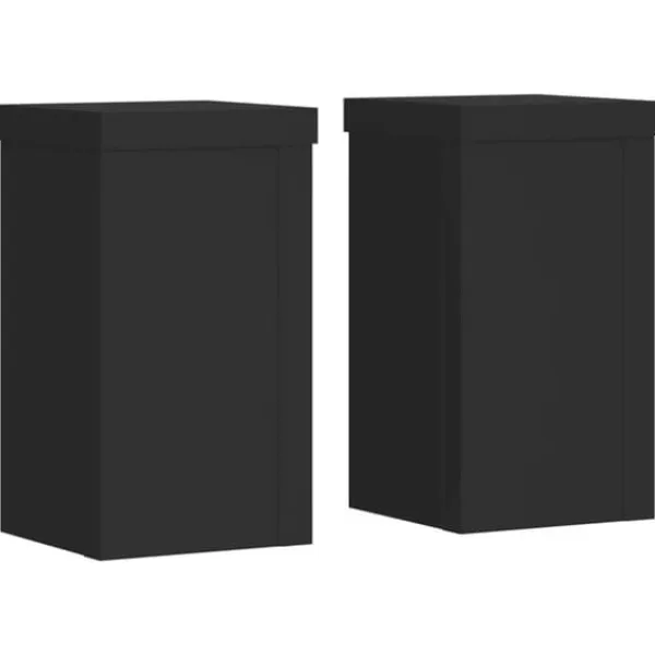 Plantestativer^Plantestativer 2 stk. - Tidløst design i konstrueret træ | Størrelse: 10x10x18 cm | Farve: Sort