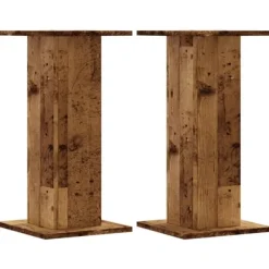 Discount Plantestativer 2 stk. i antikt træ - Slidstærk og stabil | Størrelse: 30x30x60 cm Plantestativer
