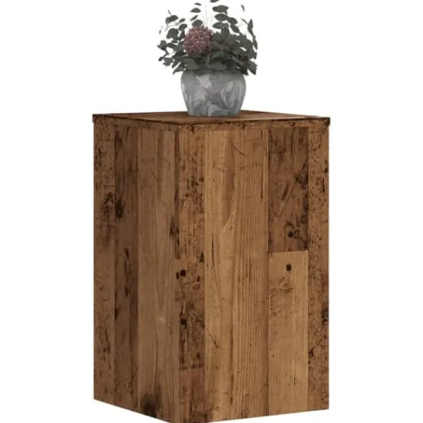 Plantestativer^Plantestativer 2 stk. i konstrueret træ - Minimalistisk design | Størrelse: 30x30x50 cm | Farve: Antikt træ