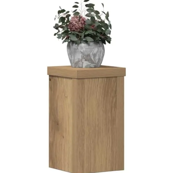 Plantestativer^Plantestativer 2 stk. i konstrueret træ - Høj kvalitet | Størrelse: 10x10x18 cm | Farve: Egetræsfarvet
