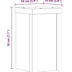 Plantestativer^Plantestativer 2 stk. i konstrueret træ - Høj kvalitet | Størrelse: 10x10x18 cm | Farve: Egetræsfarvet