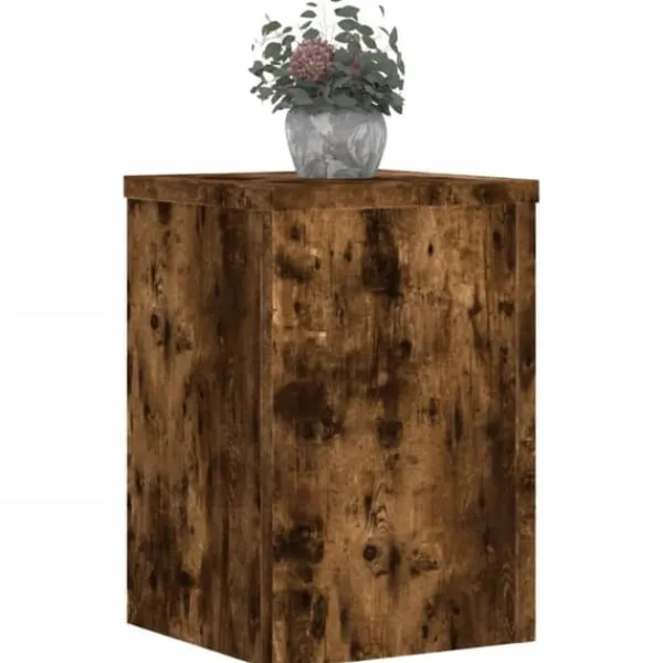 Plantestativer^Plantestativer 2 stk. i konstrueret træ - Slidstærkt design | Størrelse: 20x20x30 cm | Farve: Røget eg