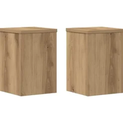 Plantestativer^Plantestativer 2 stk. i konstrueret træ - Slidstærke og stilrene | Størrelse: 20x20x30 cm | Farve: Egetræsfarvet