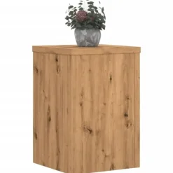 Plantestativer^Plantestativer 2 stk. i konstrueret træ - Slidstærke og stilrene | Størrelse: 20x20x30 cm | Farve: Egetræsfarvet