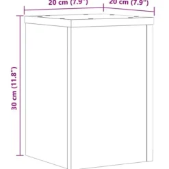 Plantestativer^Plantestativer 2 stk. i konstrueret træ - Slidstærke og stilrene | Størrelse: 20x20x30 cm | Farve: Egetræsfarvet